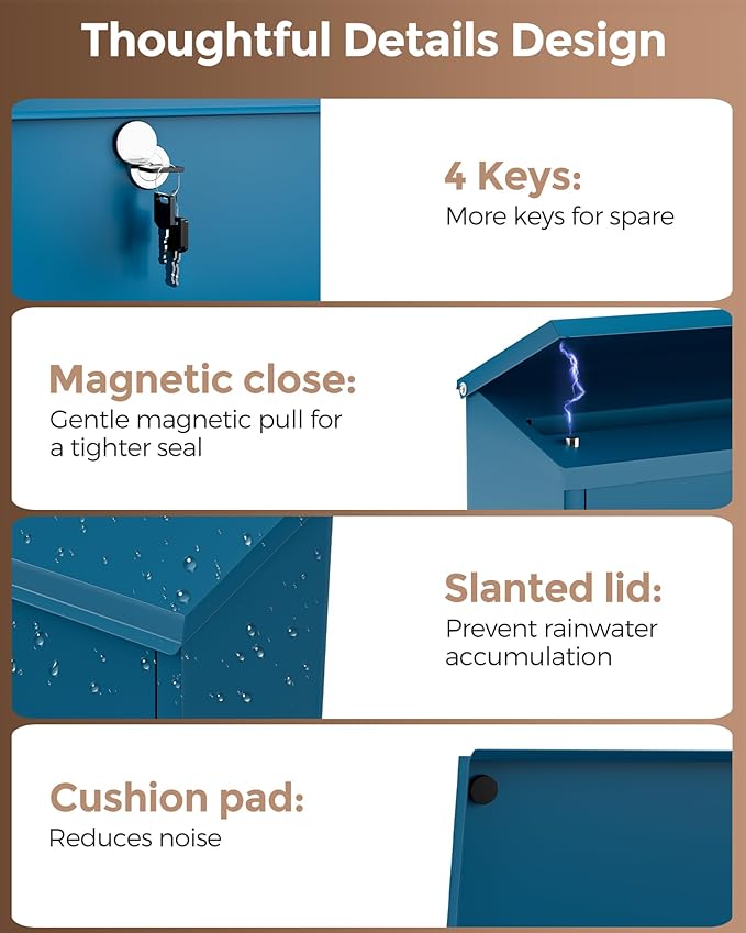 LAND·VOI Locking Wall-Mount Mailbox - Image 3