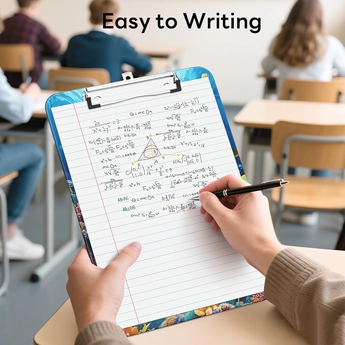 Luminzo Plastic Cute Clipboard Low-Profile Metal Clip, A4 Letter Size 9 x 12.5 - Image 3