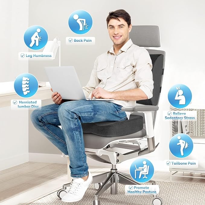 CloudBliss Seat Cushion, Office Chair Cushions, Car Seat Cushion, Lumbar - Image 5