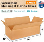 Large Shipping & Moving Boxes 24"L x 12"W x 6"H - Image 2
