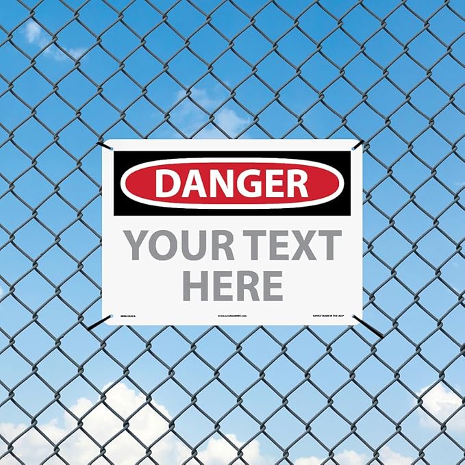 Custom OSHA Style Danger Sign 10" x 14" Aluminum Sign, Customizable "Your Text - Image 3