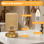 lightround cordless table lamp for bedroom, touch stepless showing dimensions