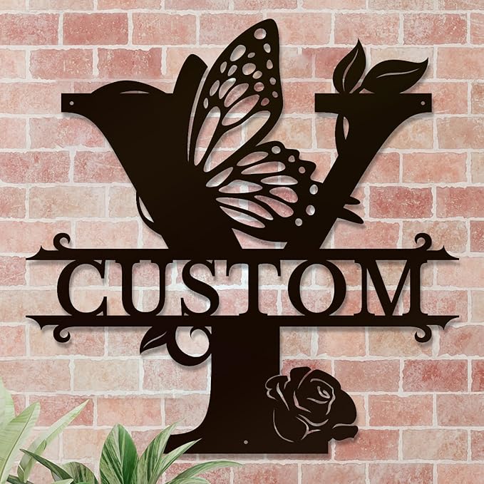 Personalized Custom Letter Name metal Signs, Custom Black Letter Monogram Wall - Image 4