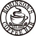 Personalized Coffee Bar Metal Sign, Custom Name Wall Art by HZYCYYFC