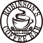 Personalized Coffee Bar Metal Sign, Custom Name Wall Art by HZYCYYFC