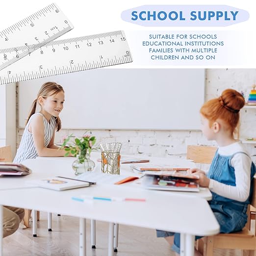 Zonon 500 Pcs 6 Inch Rulers Bulk Clear Plastic Flexible Straight Rulers - Image 4