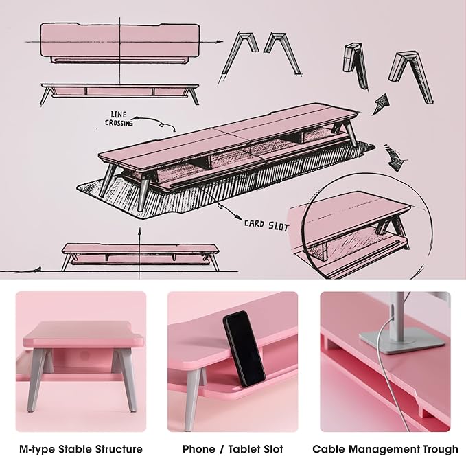 Fenge Dual Monitor Stand, Monitor Stands Riser - Image 5