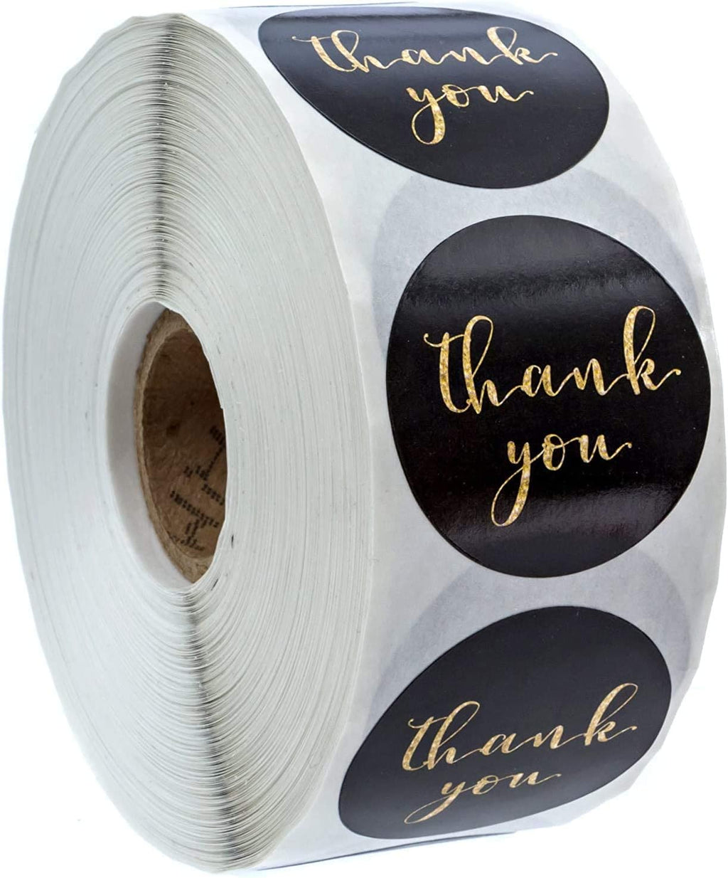 Faux Glitter Thank You Stickers / 1.5" Circle Labels / 1000 Thanks Stickers Per Roll