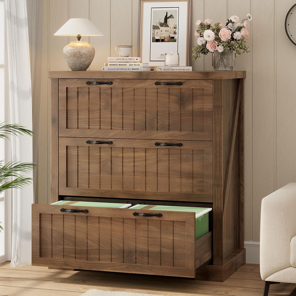 sedeta farmhouse 3 drawer file cabinet for home, main product view