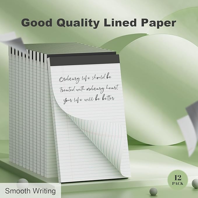 White Legal Pads 8.5 x 11 Narrow Ruled, 24 Pack Notepads College Ruled Pads of - Image 6