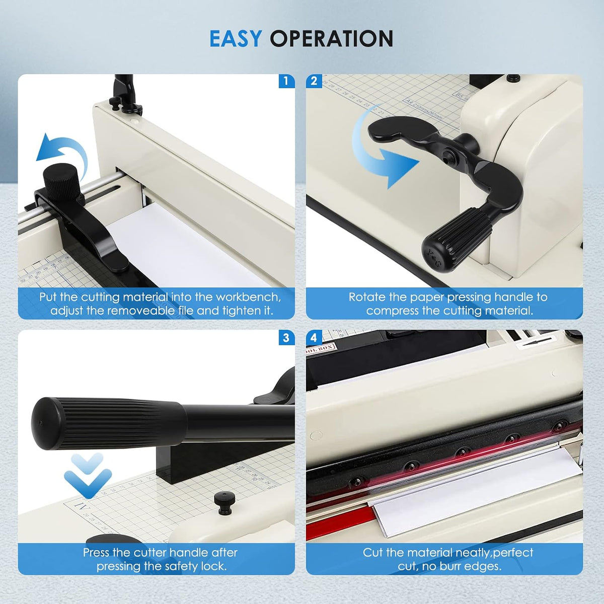Heavy Duty Paper Cutter,17 Inch Guillotine Paper Cutter, One Replacement Blad...