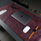 TORONATA Jersey Genuine Calfskin Leather Desk Pad, Office Desk Mat by TORONATA
