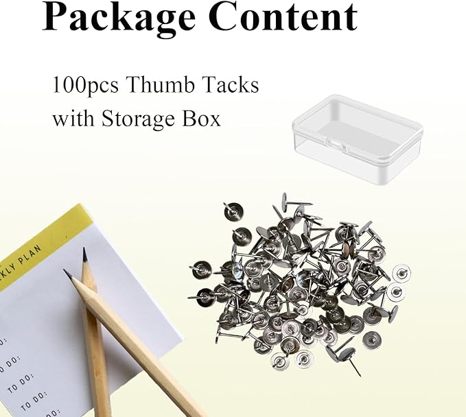 Galdexi 100pcs Flat Head Thumb Tacks - Image 3