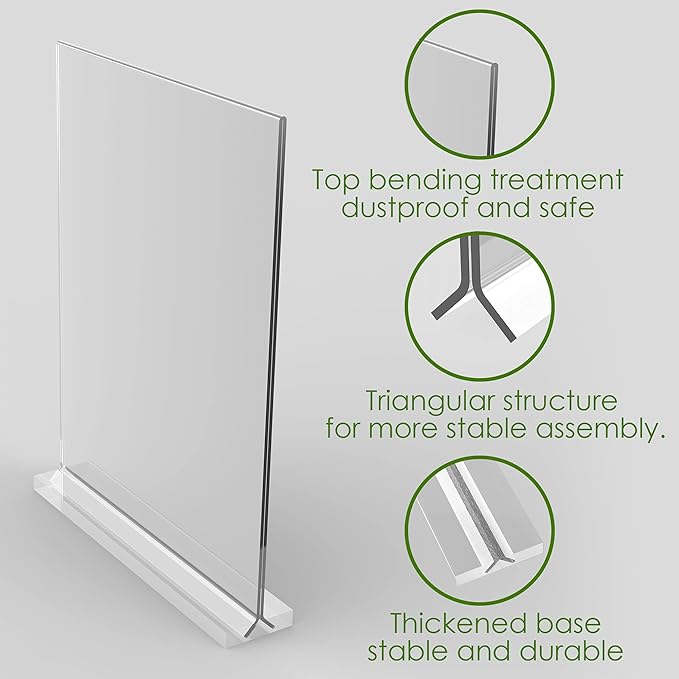 newnewshow 5“x7” Acrylic Sign Holder 6 Pack Vertical T Shape Double-Sided - Image 6