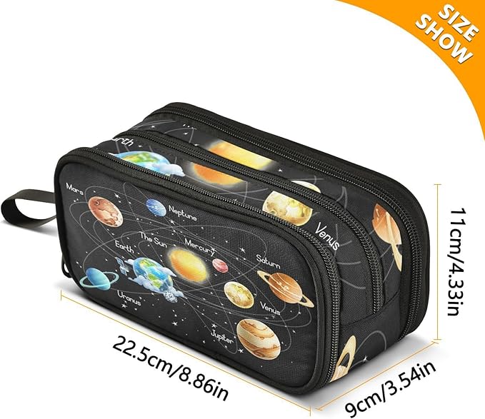 BOENLE Solar System Space Planets Pencil Case Box Boys Girls Large Pencil Pouch - Image 4