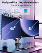 MOUNTUP Dual Monitor Stand for Max 43 inch Screens, Ultrawide Monitor Arm - Image 2