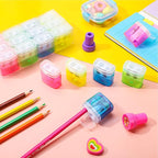 Tenare 48 Pieces Back to School Pencil Sharpeners Manual Double Hole Pencil - Image 5