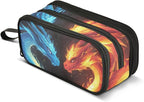 BOENLE Dragons Red Blue Fire Eyes Pencil Case Box Boys Girls Large Pencil Pouch by BOENLE-WELCOMEYOURCOMING