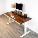 Standing Desk with Monitor Stand – Walnut Solid Wood Desk, Natural Live Edge - Image 2