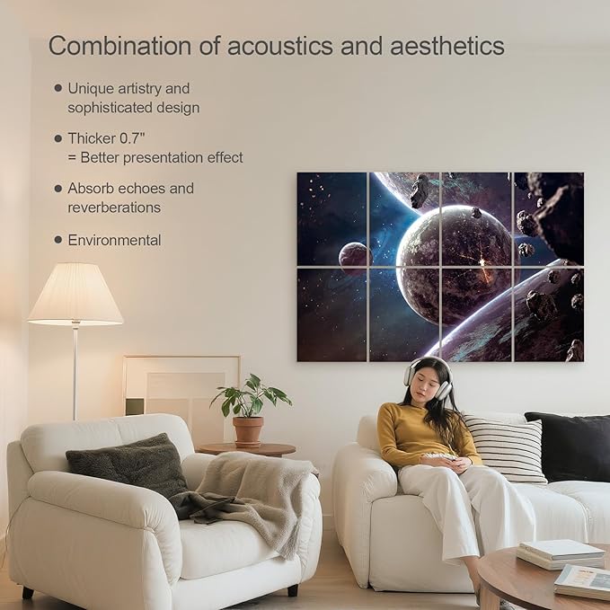 UMIACOUSTICS 8 Pcs 0.7Inch Thick Art Acoustic Panels, Total 47.2” x 31.5” - Image 5