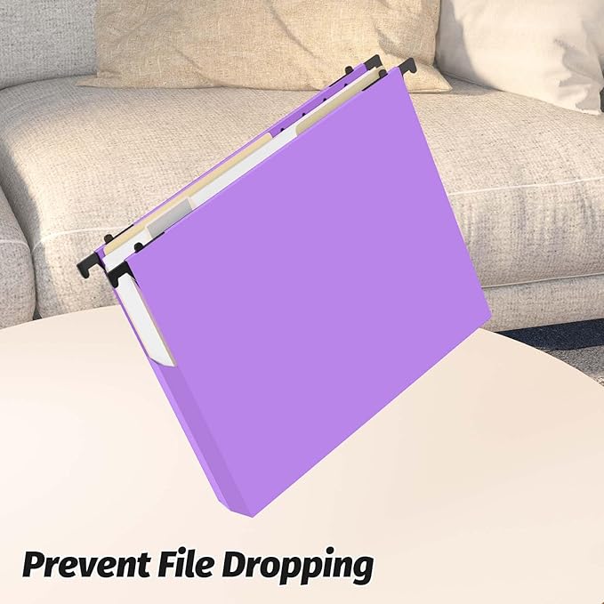 Shutex Extra Capacity Plastic Hanging File Folders, 12 Pack Reinforced - Image 4
