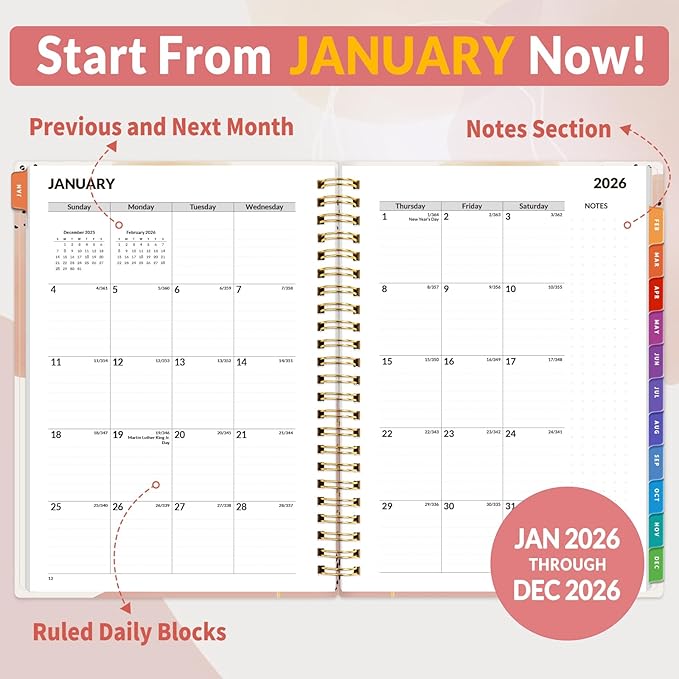 SUNEE 2026 Appointment Book, Quarter-Hourly, Weekly & Monthly - Image 3