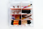 artbin super satchel double deep, 8-compartment box, rose, side view