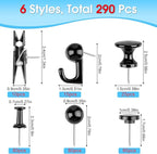 290 Pcs Push Pins, 6 Style Thumb Tacks Set - Image 2
