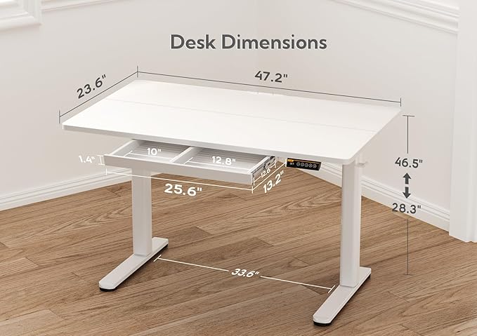 Claiks Standing Desk with Drawers, 48x24 Inch Electric Stand Up Desk - Image 3