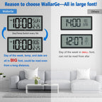 wallarge 14.5'' large digital wall clock battery operated shown in use