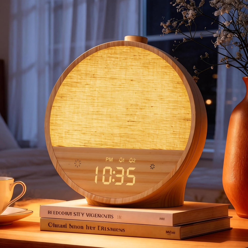 vivilumens sunrise alarm clock for bedroom, white noise, main product view