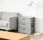 3 Drawer Wide Weave Tower color：Cement - Image 5