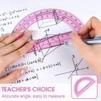Hoiny 10 Pack Clear Protractor, 6 Inch Plastic Protractors, 180 Degrees - Image 5