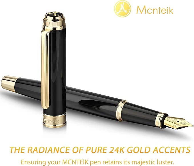 MCNTEIK 317 Fountain Pen, Stunning Luxury Piano Lacquer, 18K Gilded Nib - Image 3
