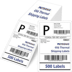 METRONIC Shipping Labels 4x6 500 PCS Fanfold Direct Thermal Labels, Perforated by METRONIC