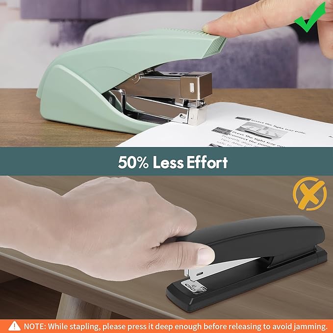 AFMAT Effortless Stapler for Desk, 50 Sheet Capacity, Low Force, Built-in - Image 2