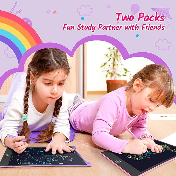 TECJOE 2 Pack 10 Inch LCD Writing Tablet, Colorful Doodle Board Electronic - Image 6