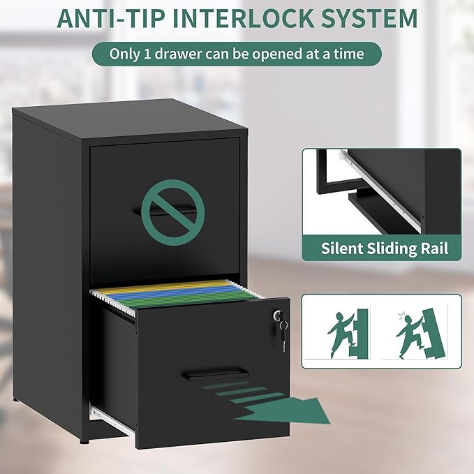FLIXELIO 2 Drawer File Cabinet - Image 4