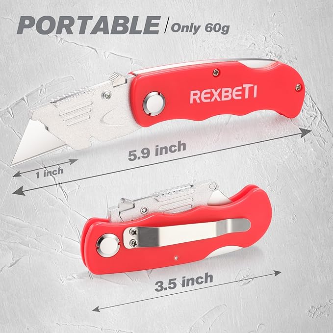 REXBETI 4-Pack Folding Pocket Utility Knife Quick-change SK5 Box Cutter - Image 6