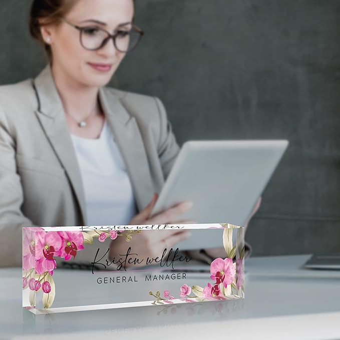 Personalized Name Plate for Desk Custom Acrylic Desk Name Plate Custom Employee - Image 2