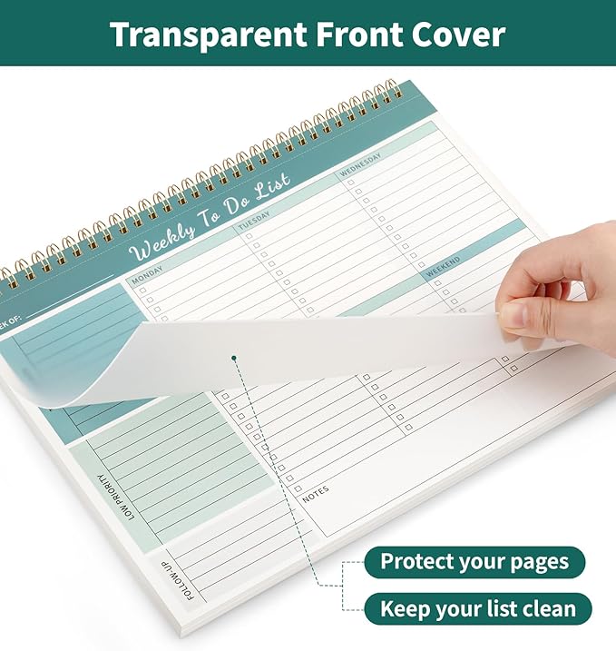ALKALO 104 Pgs Weekly To Do List Notepad, 52 Duplex-Printed Undated Sheets 100 - Image 7
