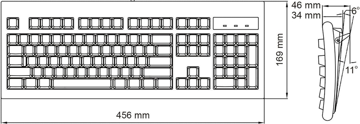 Perixx Periboard-106, Wired Performance Full Size Keyboard, Curve Ergonomic K...