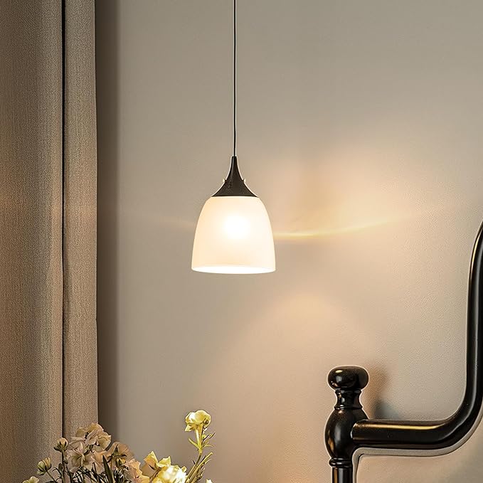 Eidonta 4 Pack White Frosted Glass Shade Replacements, Bell Shaped Glass Shade - Image 3