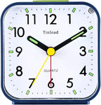 Tinload Small Battery Operated Analog Alarm Clock Silent Non Ticking, Ascending by Tinload