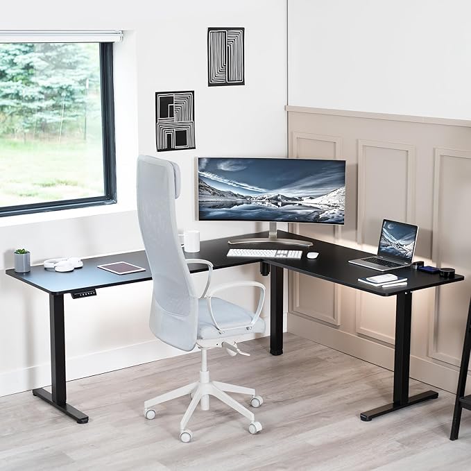 VIVO Electric Corner 75 x 63 inch L-Shaped Standing Desk, Memory Height - Image 8