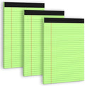 3 Pack Colored Legal Pads 8.5 x 11 Wide Ruled Note Pads, Perforated Lined Paper by NotePads