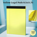 Yellow Legal Pad, 8.5 x 11 College Ruled Notepad, 12 Pack Legal Notepads 8.5 x - Image 2
