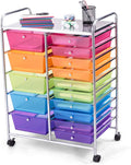 GOFLAME 15-Drawer Rolling Storage Cart, Craft Storage Cart by GOFLAME