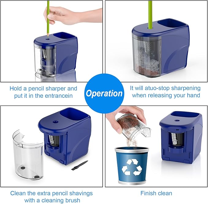 Electric Pencil Sharpener Heavy-Duty Helical Blade Sharpener - Image 6