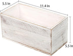 ExoLiry Rustic White Washed Wood Mail Box Storage Holder File Organizer - Image 6